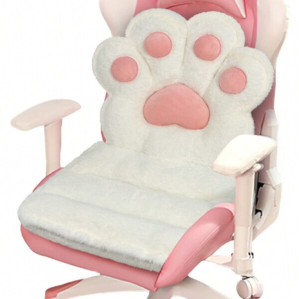 L-Shape Faux Rabbit Fur Chair Cushion, Gaming Seat Pad, Comfortable Plush Cushion For Office Chair & Room Decor, Adult Gaming Accessory